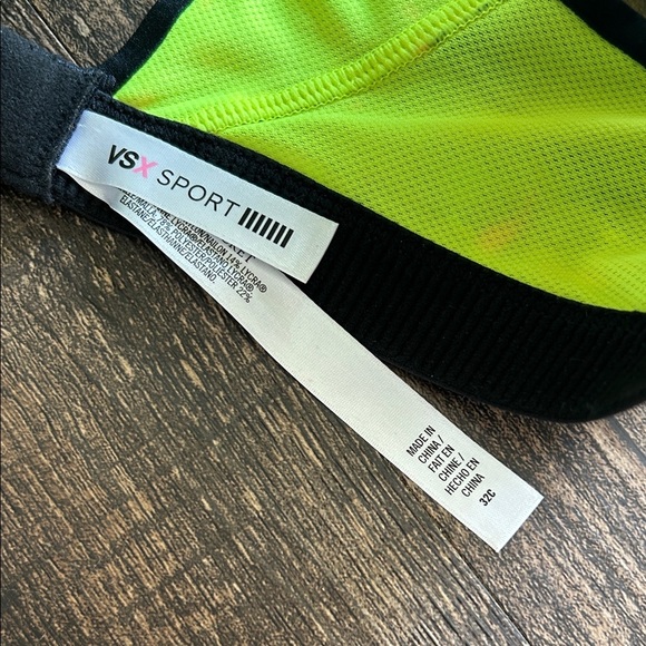 VSX Neon Yellow and Splatter Sports Bra - Picture 2 of 4